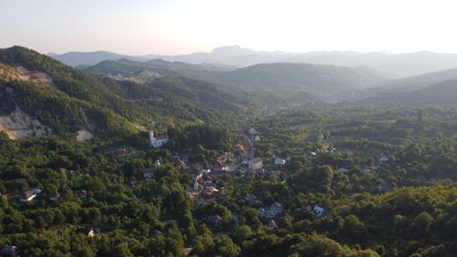 A general view of the landscape of Rosia Montana
