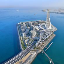 Bluewatwers Island, where Ain Dubai stands out